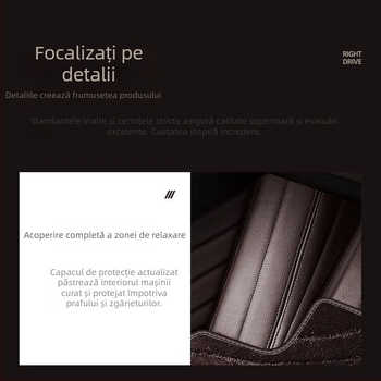 Covorașe din piele pentru podea, pentru mașini cu volan pe partea dreaptă, acoperire totală, marcă Jiaxu, personalizabile pentru modele dedicate