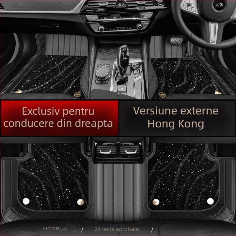 Covorașe din piele pentru podea, pentru mașini cu volan pe partea dreaptă, acoperire totală, marcă Jiaxu, personalizabile pentru modele dedicate