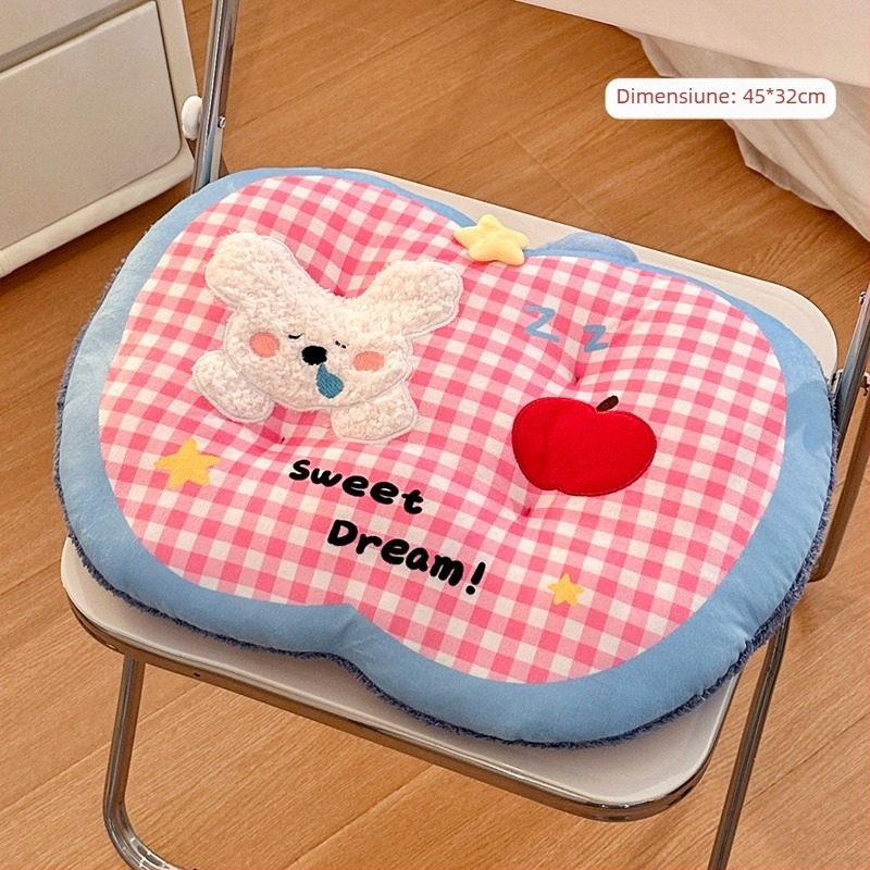 Pernuță de șezut din pluș, model pătrățos cu animale drăguțe, umplutură PP bumbac, personalizabilă, potrivită pentru studiu, birou și casă