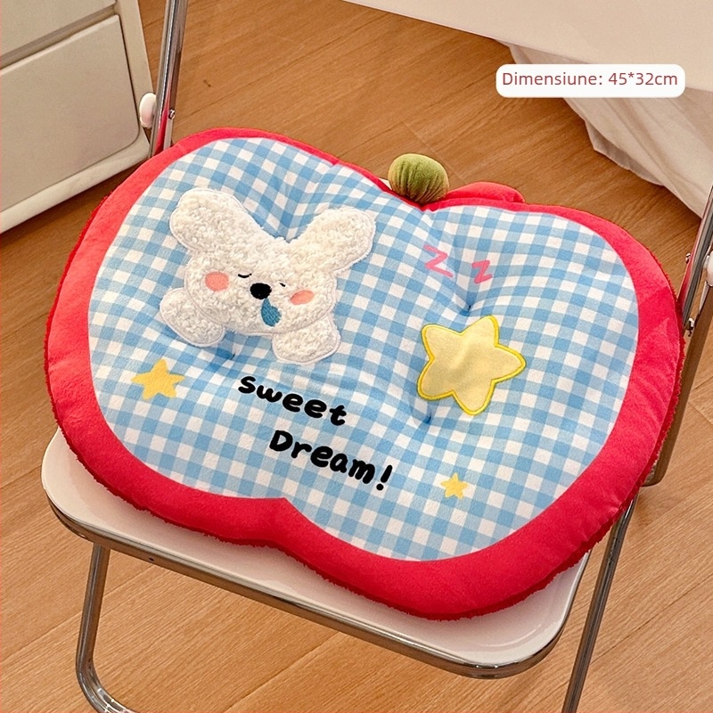 Pernuță de șezut din pluș, model pătrățos cu animale drăguțe, umplutură PP bumbac, personalizabilă, potrivită pentru studiu, birou și casă