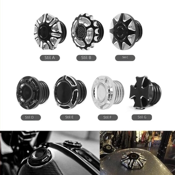 Capac CNC pentru rezervor de combustibil și întrerupător pentru motocicleta Harley-Davidson (Model 42, Brand JH)