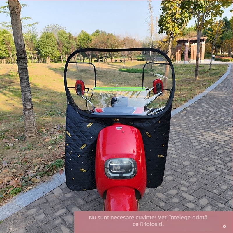 Parbriz frontal pentru vehicul electric - PVC transparent, design lărgit, definiție înaltă