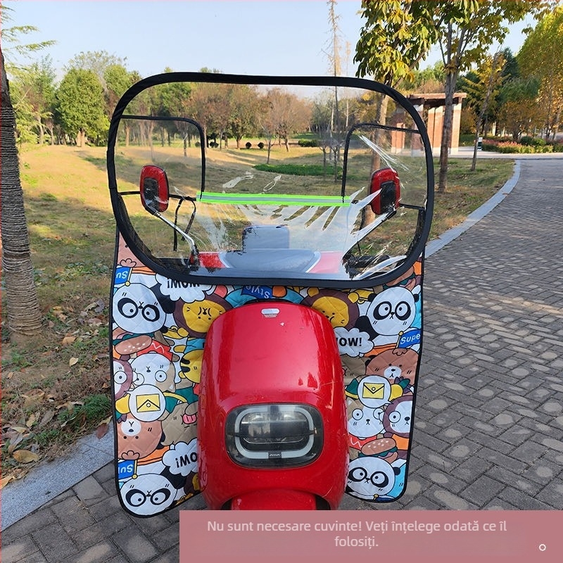 Parbriz frontal pentru vehicul electric - PVC transparent, design lărgit, definiție înaltă