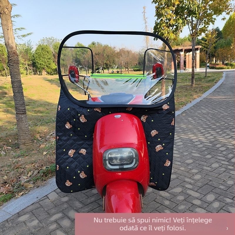 Parbriz frontal pentru vehicul electric - PVC transparent, design lărgit, definiție înaltă