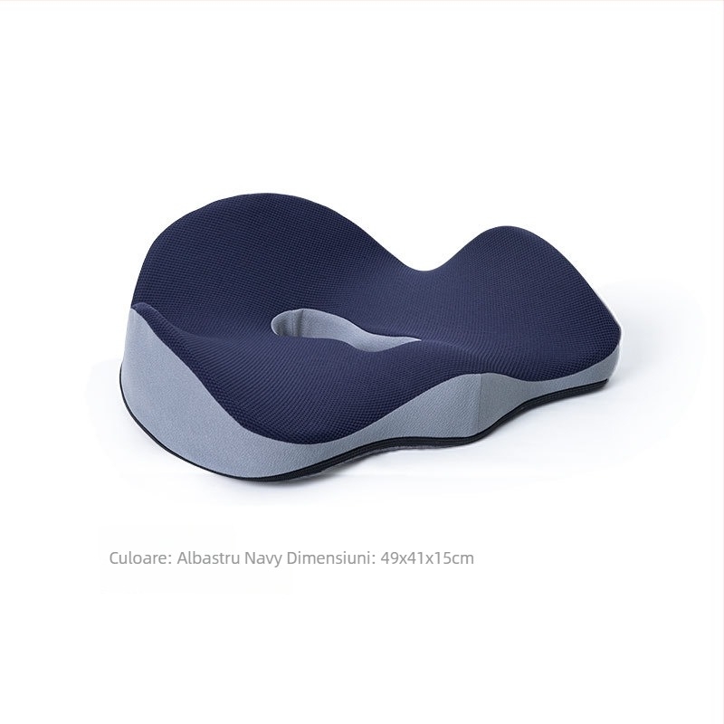 Perna ergonomică pentru scaun cu umplutură memory cotton, husă poliester-bumbac, personalizabilă; potrivită pentru birou, sufragerie, studiu