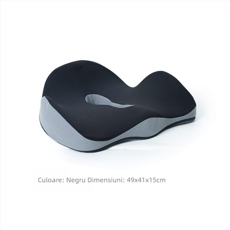 Perna ergonomică pentru scaun cu umplutură memory cotton, husă poliester-bumbac, personalizabilă; potrivită pentru birou, sufragerie, studiu