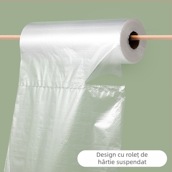 Pungă PE pentru conservare a alimentelor, de unică folosință, gură plată, tip ruptură în punct, compatibilă cu microundele