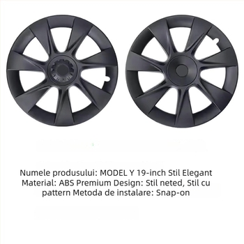 Capace de hub Tesla, 7 spițe, acoperire completă, din plastic, pentru Model Y