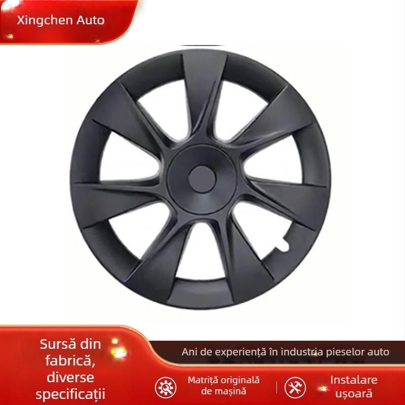 Capace de hub Tesla, 7 spițe, acoperire completă, din plastic, pentru Model Y