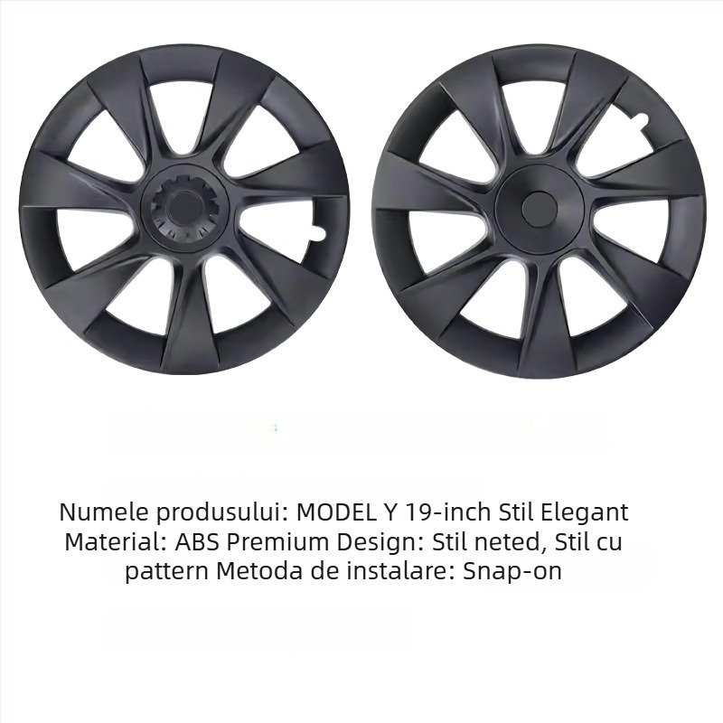 Capace de hub Tesla, 7 spițe, acoperire completă, din plastic, pentru Model Y