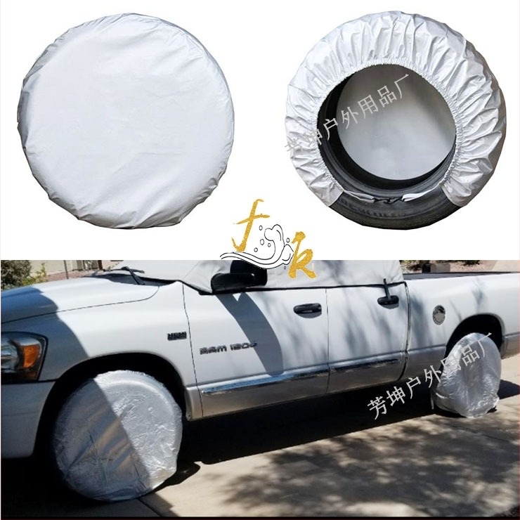 Huse pentru anvelope auto și pentru rulote, set de 4 bucăți, impermeabile, protecție anti-îmbătrânire și protecție solară, material 210D Oxford