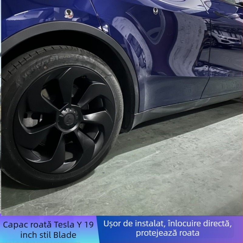 Capac de butuc pentru Tesla Model Y – design simetric cu lamă, material ABS, compatibil cu Tesla