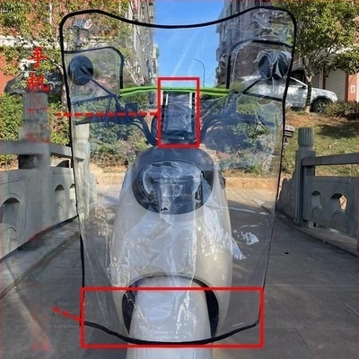 Parbriz pentru scuter electric/motocicletă, transparent, lărgit, pliabil, compatibil cu oglinile retrovizoare, PVC, modelul 0001