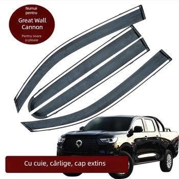 Protecție ploaie pentru geamuri auto Great Wall Cannon, acrilic, montaj cu cârlig și pastă adezivă, set de patru bucăți