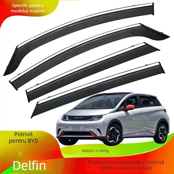 Protecție ploii pentru fereastra BYD Dolphin – acrilic, montaj cu cârlig și pastă, set de patru bucăți