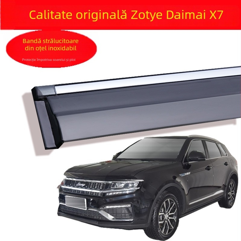 Set de vizieră de ploaie din acrilic pentru Damai X7 (2017-), 4 bucăți, montaj cu bandă adezivă, cataramă și cârlig