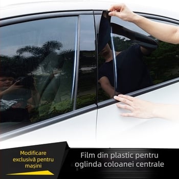 Mazda 3 Axela 2006-2012 decor pentru geam și acoperire a cadrului ușii laterale, cu autocolant negru lucios pentru stâlpul central