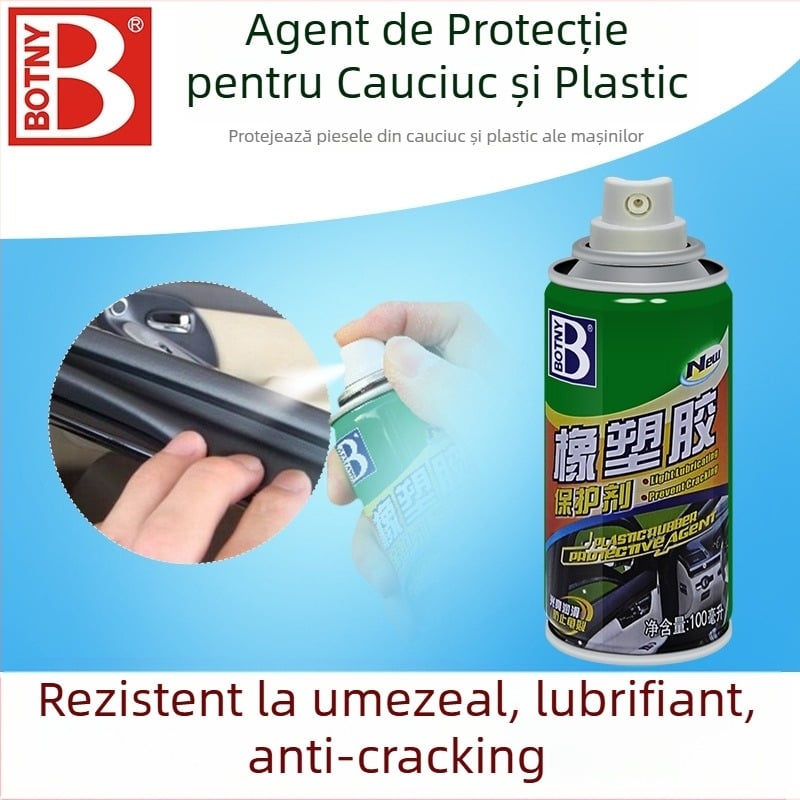 Agent protector din cauciuc și plastic pentru autoturisme: lubrifiant pentru uși și ferestre (Brand Botny, Model B-2000, Scop: protecția cauciucului)