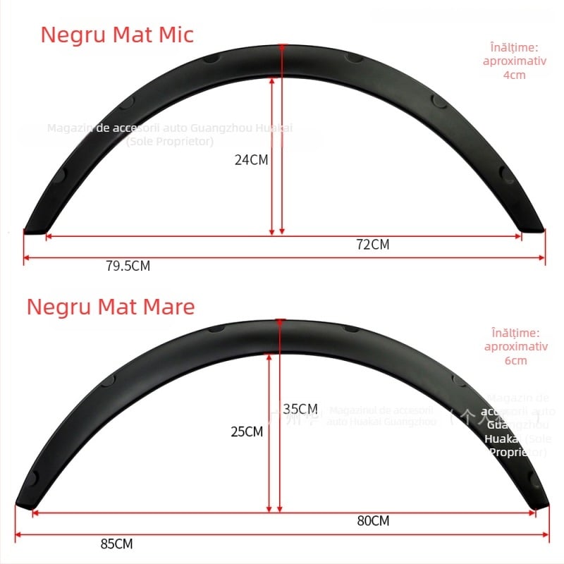 Aripi late pentru sedanuri, SUV-uri și vehicule off-road, material ABS, model: Wide body wheel eyebrow, aplicabil general, origine Guangzhou