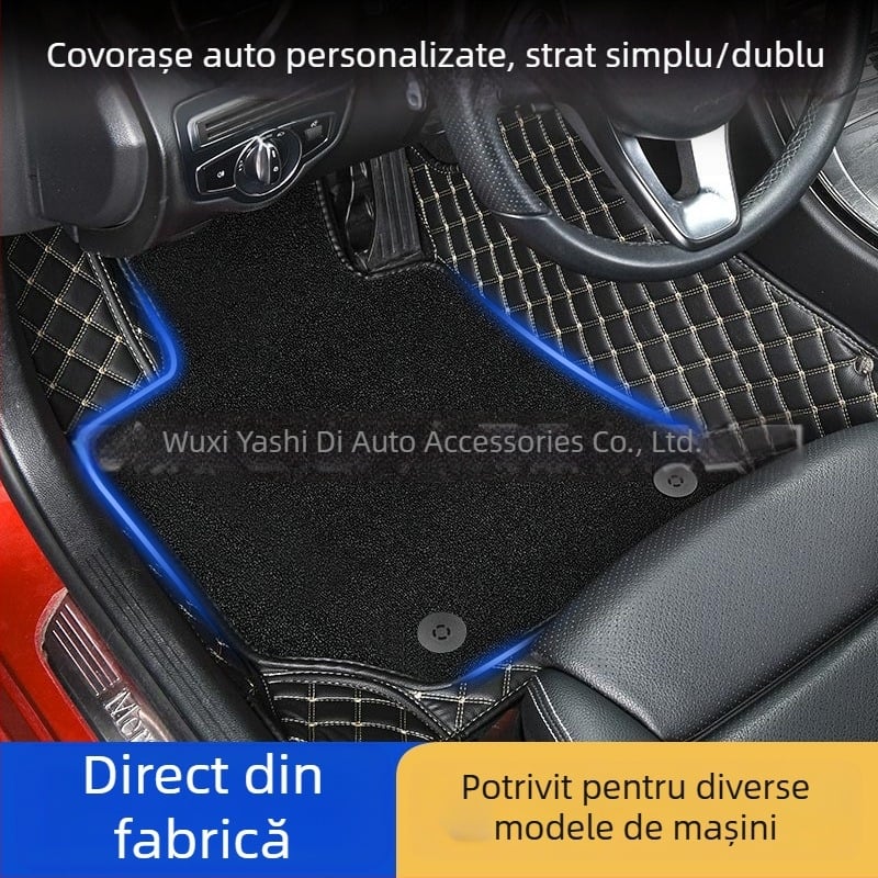 Covorașe auto din piele ecologică, groase, cu acoperire completă, concepute pentru multe modele, covor dublu strat, fără miros