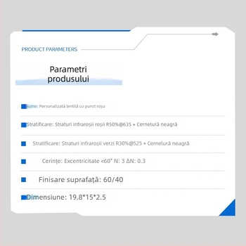 Haoxuan lentilă de punct roșu cu formă specială, achromat, cu acoperire anti-reflexie cu efect dublu roșu-verde, corecție de astigmatism; potrivită pentru aplicații aerospațiale, medicale, militare și optice.