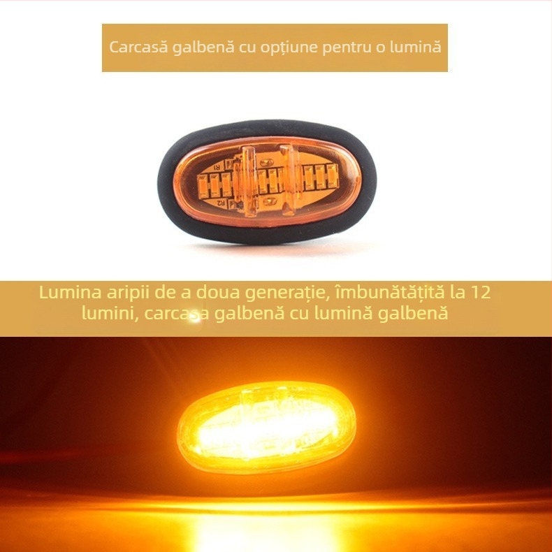 Lumină sprânceană pentru aripa Raptor F-150, 12-LED (3014), impermeabilă, 12V, 5W, 6000K