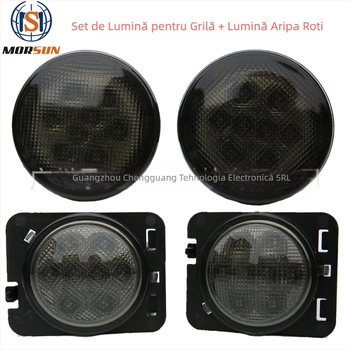 Kit LED semnalizare Jeep Wrangler cu sprâncene la grilaj (MS-FGL-1 + MS-FFL-1) 12V, 0.6W, 6500K, 30000h
