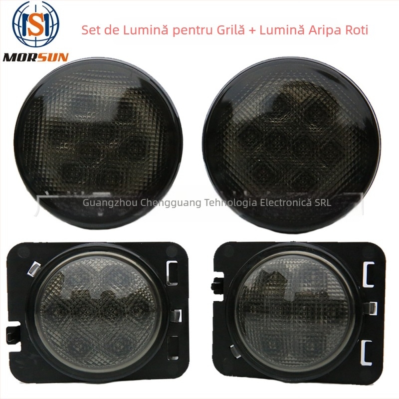 Kit LED semnalizare Jeep Wrangler cu sprâncene la grilaj (MS-FGL-1 + MS-FFL-1) 12V, 0.6W, 6500K, 30000h