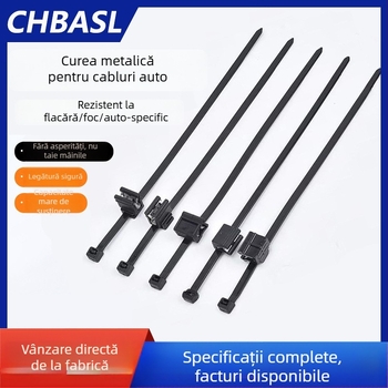 Curele pentru cabluri auto PA66, blocare automată, 1.1–2.5 mm, V-0