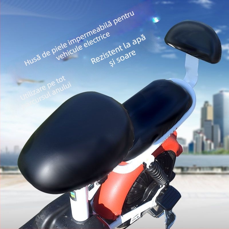 Husă PU pentru șa de bicicletă electrică, impermeabilă, UV rezistentă, potrivire universală, pentru toate anotimpurile