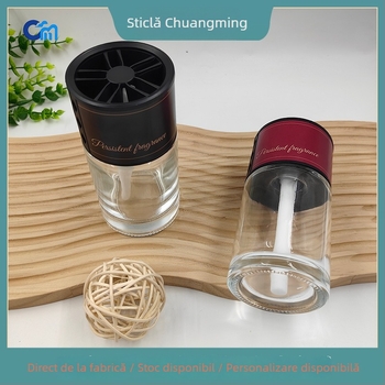 Sticlă parfum pentru mașină — sticlă cilindrică de aromaterapie, sticlă de cristal, fabricată în Xuzhou, China, brand Chuangming Glass, opțiuni personalizabile