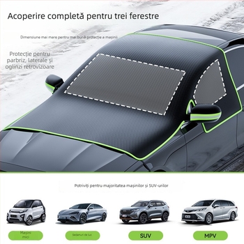 Acoperire pentru zăpadă a parbrizului frontal din Oxford cloth, universală, instalare telescopică, 320 g, design îngroșat