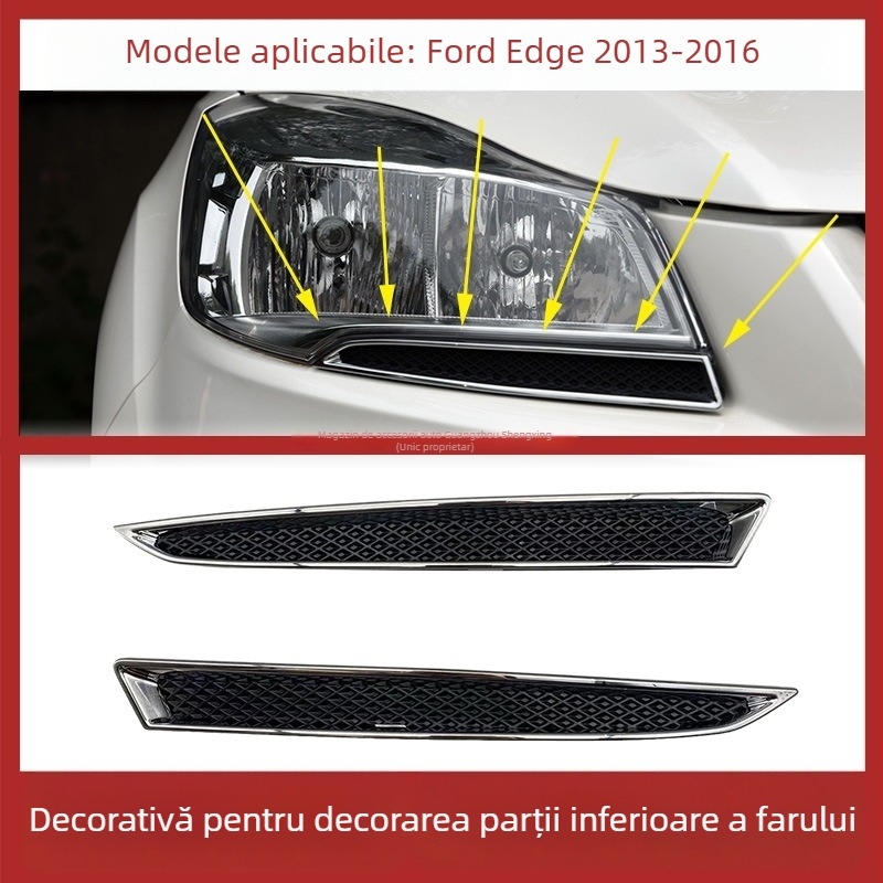 Ford Escape panou decorativ pentru far cu bandă electroplacată lucioasă pentru grila inferioară, pereche stanga-dreapta