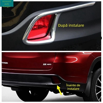 Cadru decorativ pentru semnalizatorul de ceață posterior pentru Toyota Highlander 2014-2019, ABS material, finisaj cromat lucios