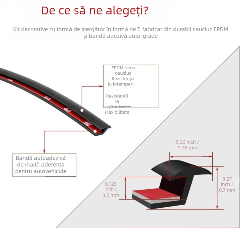 Jin qilai bandă etanșare tip H pentru aripa auto – impermeabilă