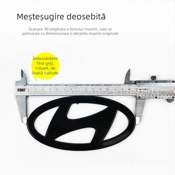 Autocolant auto personalizat pentru acoperirea siglei volanului din față – Fwt plastic, montaj cu adeziv, model logo mașină, personalizare disponibilă