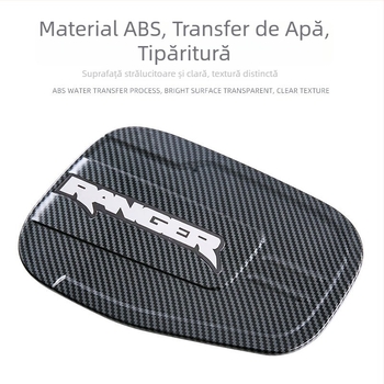 Autocolant decorativ pentru capacul rezervorului Ford Ranger 2023–2026, ABS, textură fibră de carbon