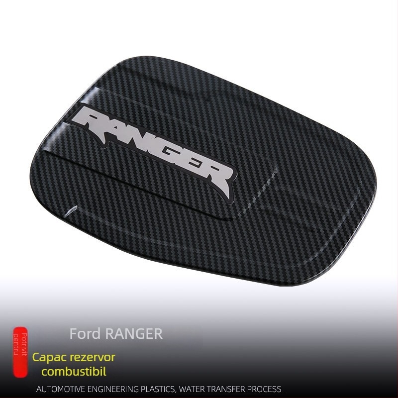 Autocolant decorativ pentru capacul rezervorului Ford Ranger 2023–2026, ABS, textură fibră de carbon
