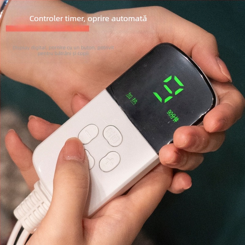 Perna de șezut cu spătar integrat și încălzire, țesătură poliesterică, umplutură PP bumbac, stil simplu modern