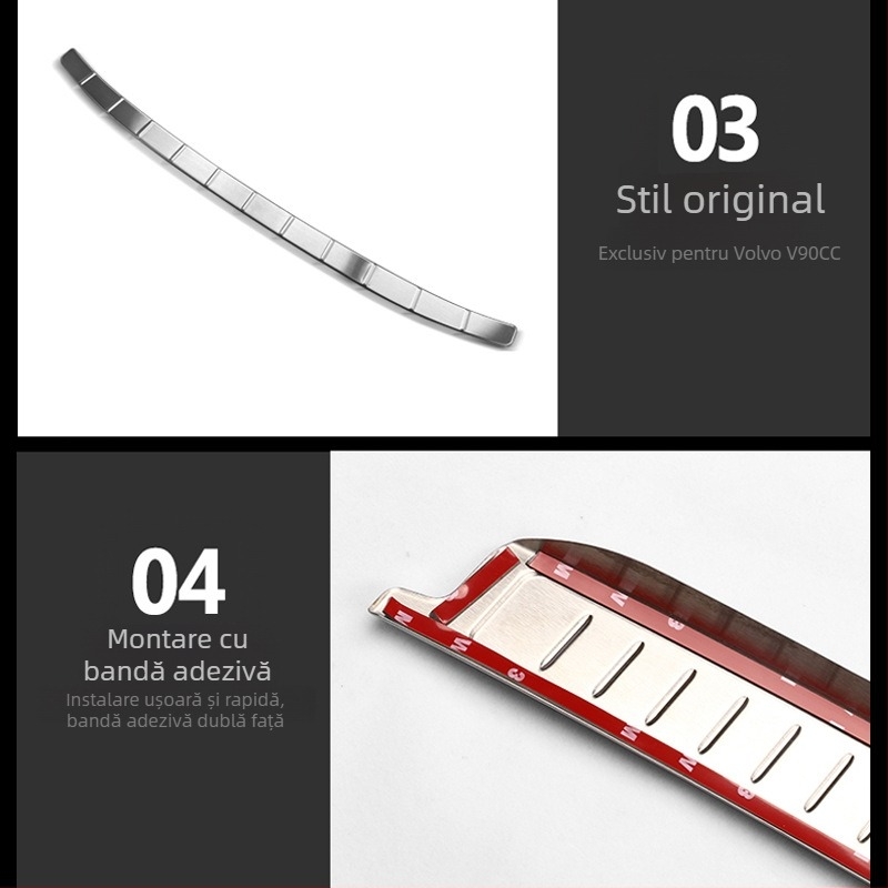 Protecție prag portbagaj Volvo V90CC — oțel inoxidabil 304, protecție prag, stil OEM
