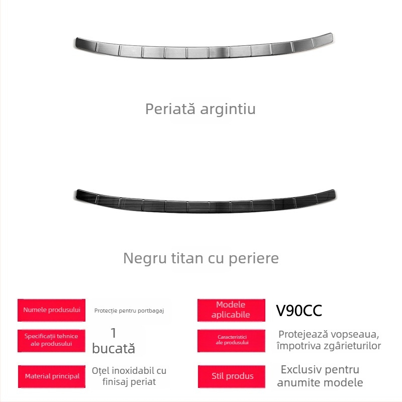 Protecție prag portbagaj Volvo V90CC — oțel inoxidabil 304, protecție prag, stil OEM