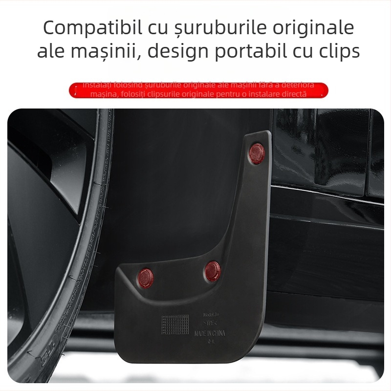 Apărătoare noroi Tesla Model 3 – versiune reînnoită, față și spate, material TPE