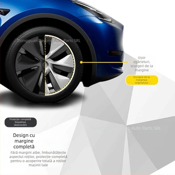 Capac central pentru janta Tesla Model Y, PC+ABS, protecție totală a marginii, procesare personalizabilă