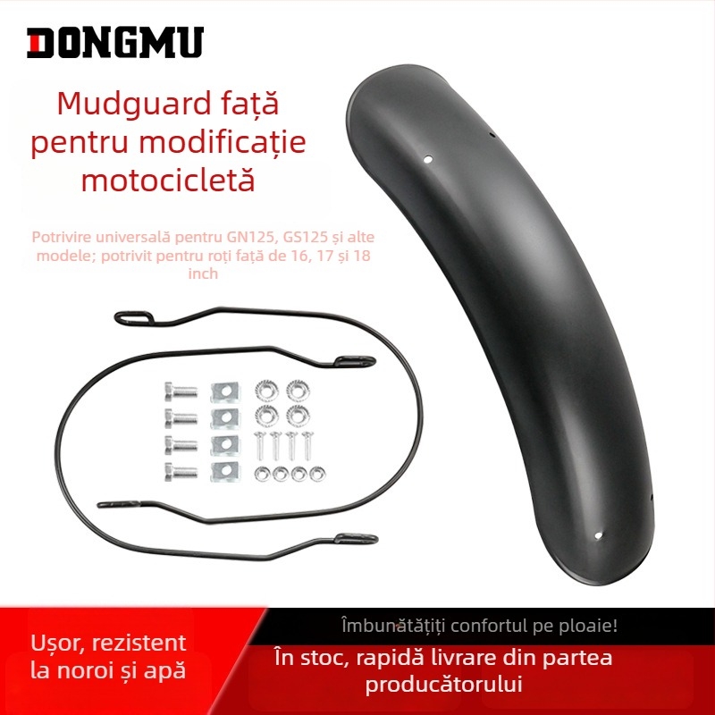 Protecție noroi pentru motocicletă, modificare, stil retro, universal față-spate (model HP-DB005, material: aliaj, compatibil Retrofit General)