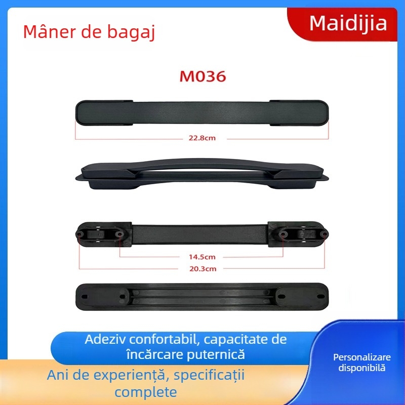 MDJ Mâner pentru bagaje din PVC, cu funcție antibacteriană și electroplacare încastrată