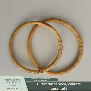 Mâner rotund din ratan pentru geantă - mâner împletit, primăvara 2025, stil urban minimalist, accesorii pentru bagaje