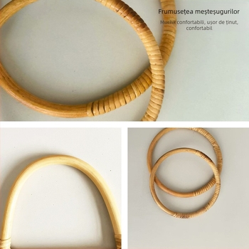 Mâner rotund din ratan pentru geantă - mâner împletit, primăvara 2025, stil urban minimalist, accesorii pentru bagaje