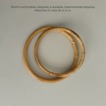Mâner rotund din ratan pentru geantă - mâner împletit, primăvara 2025, stil urban minimalist, accesorii pentru bagaje