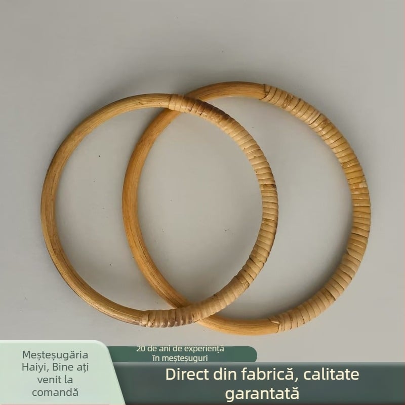 Mâner rotund din ratan pentru geantă - mâner împletit, primăvara 2025, stil urban minimalist, accesorii pentru bagaje