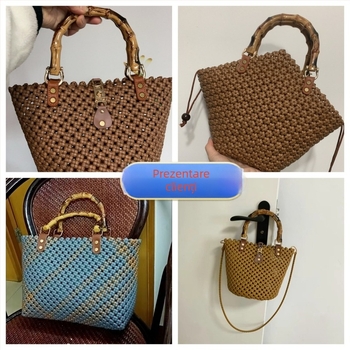 Mâner de bambus cu accesorii, Material PU, Cataramă din piele, Curea din piele, Nit, Accesorii pentru geantă DIY